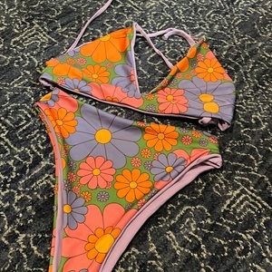 Handmade Holokai Swim High-Waisted Floral Retro Bikini Set